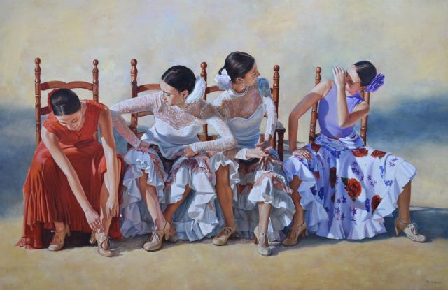 Perla Fuertes expone una muestra retrospectiva en la sala de exposiciones de la Universidad Popular de Mazarrn, Foto 1