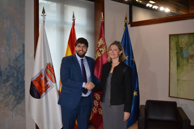 El presidente Fernando López Miras recibe a la alcaldesa de Blanca - 1, Foto 1