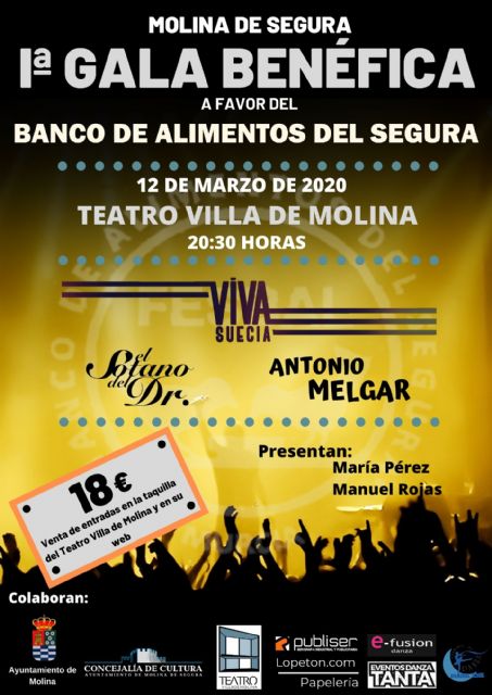 Molina de Segura acoge la primera Gala Benéfica a favor del Banco de Alimentos del Segura el jueves 12 de marzo - 1, Foto 1