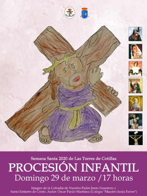 Óscar Pardo, ganador del concurso de dibujo del cartel anunciador de la procesión infantil de la Semana Santa 2020 - 3, Foto 3
