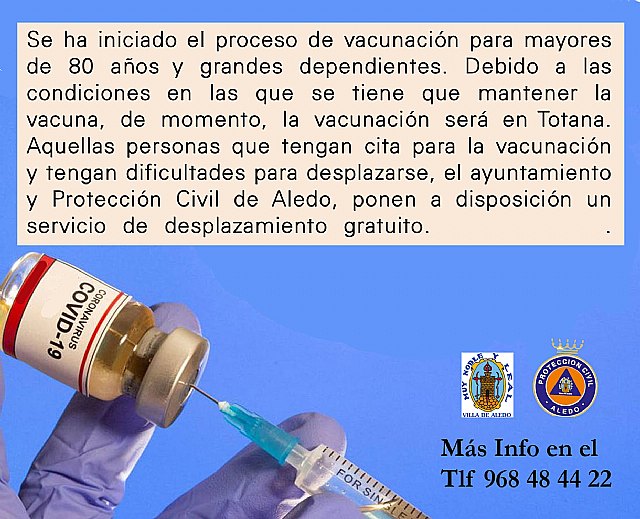 Ya se ha iniciado la vacunación a las personas mayores de 80 años y grandes dependientes - 1, Foto 1