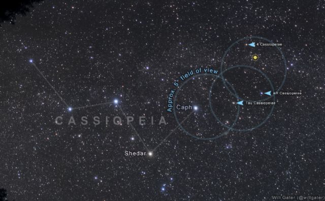 Un grupo de astrónomos aficionados murcianos observa el estallido termonuclear de una estrella nova en la constelación de Cassiopeia - 1, Foto 1