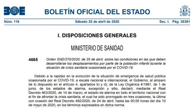 BOE. Condiciones en las que deben desarrollarse los desplazamientos por parte de la población infantil - 1, Foto 1