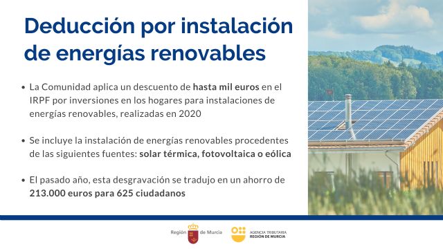 La Comunidad ofrece una deducción en la Renta de hasta mil euros por instalaciones de energías renovables - 1, Foto 1