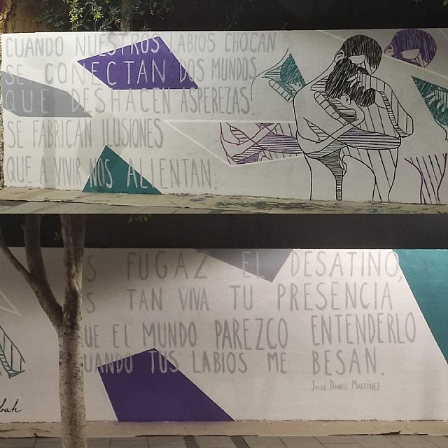 Un mural en Alcantarilla presenta versos y modelaje del artista musical José Daniel Martínez - 2, Foto 2