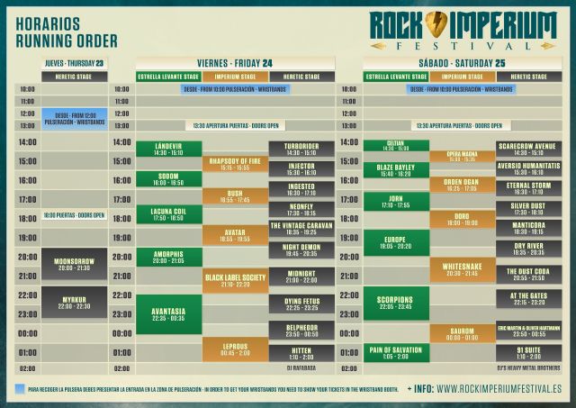 El Rock Imperium Festival, a un mes de su celebración, da a conocer sus horarios - 1, Foto 1
