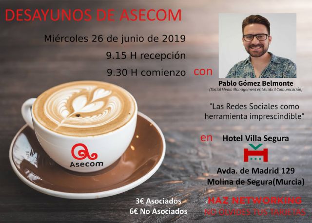 La importancia de las redes sociales en los negocios, tema del desayuno de ASECOM de junio - 1, Foto 1