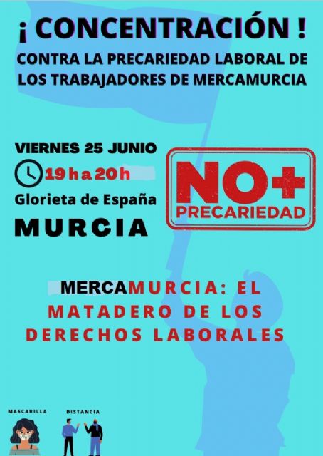 Cuarta concentración frente al ayuntamiento de Murcia motivada por la problemática laboral en Mercamurcia - 1, Foto 1