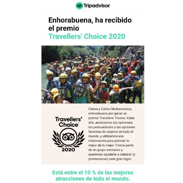 Tripadvisor otorga el premio Travellers´ Choice 2020 a dos empresas de Turismo Activo de Calasparra - 4, Foto 4
