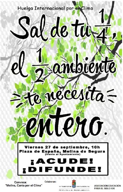 La Concejalía de Medio Ambiente de Molina de Segura colabora en el evento de sensibilización sobre cambio climático convocado por el colectivo docente Molina, canta por el clima el viernes 27 de septiembre - 1, Foto 1