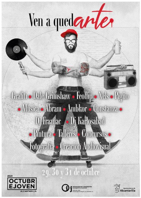 Fin de semana de arte urbano en Alcantarilla con conciertos de hip hop, un taller de rap y pintura de grafitis en directo - 1, Foto 1