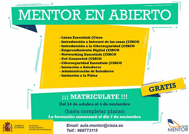 Cursos abiertos y gratuitos Aula Mentor Cieza - 1, Foto 1