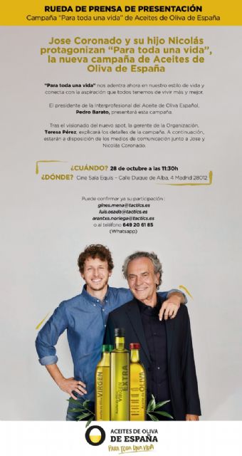 Jose Coronado y su hijo Nicolás protagonizan Para toda una vida, la nueva campaña de Aceites de Oliva de España - 1, Foto 1
