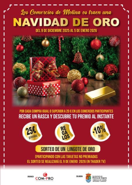 El Ayuntamiento de Molina de Segura y la Asociación COM-PRO ponen en marcha la campaña Navidad de Oro para fomentar las compras en los comercios locales - 2, Foto 2