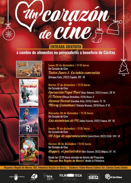 La Filmoteca Regional pone en marcha la iniciativa 'Un corazón de cine' con la recogida de alimentos para personas vulnerables - 1, Foto 1