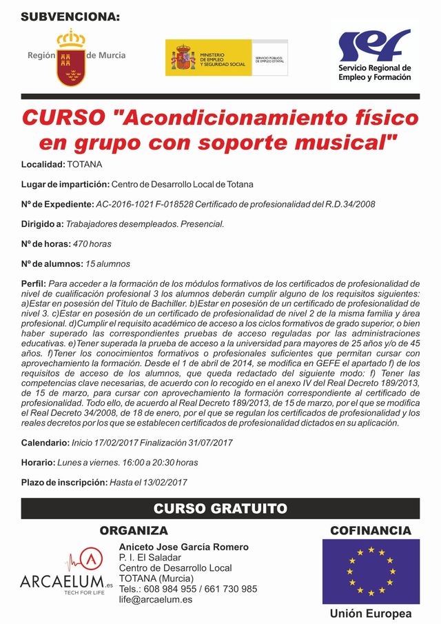 Curso Acondicionamiento físico en grupo con soporte musical, Foto 2