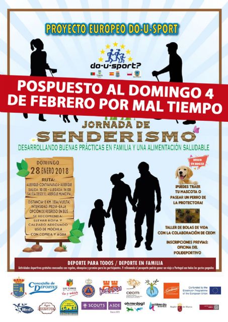 El mal tiempo obliga a posponer la jornada de senderismo del proyecto 'Do-U-Sport' en Las Torres de Cotillas - 1, Foto 1