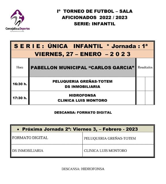 La Concejalía de Deportes estrena mañana la categoría infantil de la Liga Local de Fútbol Sala - 1, Foto 1