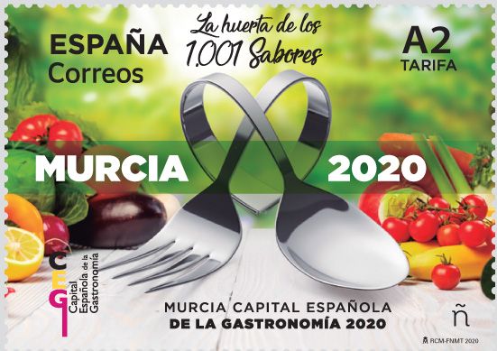 Correos presenta hoy el sello dedicado a la Capital Española de la Gastronomía Murcia 2020 - 1, Foto 1