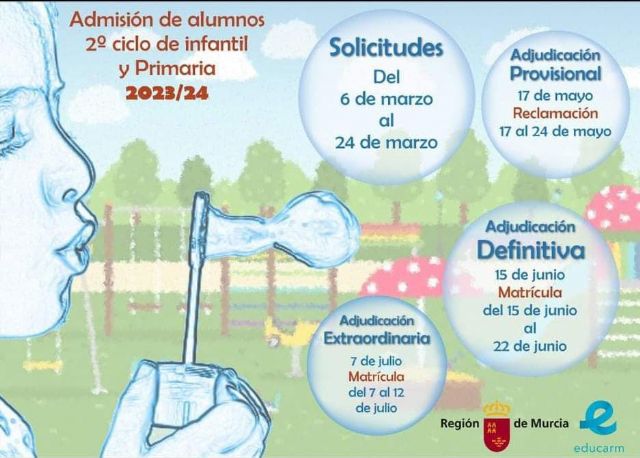 El Ayuntamiento de Lorca informa de la apertura del plazo de solicitudes de admisión para estudiantes de Infantil, Primaria, Secundaria y Bachillerato - 2, Foto 2