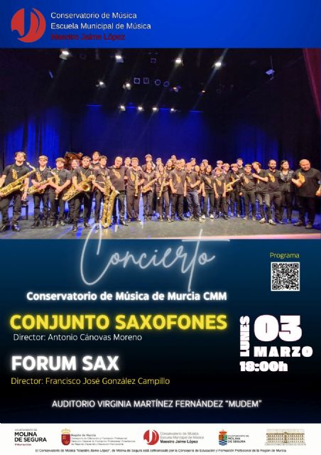 El Conservatorio de Música Maestro Jaime López de Molina de Segura organiza el concierto Conjunto & Forum Sax el lunes 3 de marzo - 1, Foto 1