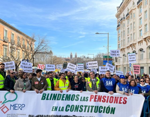 Sae se ha concentrado junto a la merp por el blindaje de las pensiones en la constitución - 1, Foto 1