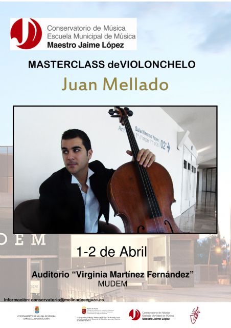 El Conservatorio Profesional de Música Maestro Jaime López de Molina de Segura organiza una master class de violoncello el 1 y 2 de abril - 1, Foto 1