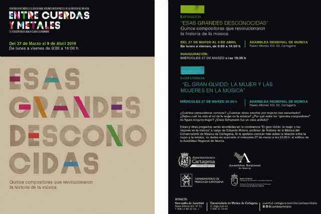 La exposición ´Esas Grandes Desconocidas´ de Entre Cuerdas y Metales se traslada a la Asamblea Regional - 1, Foto 1