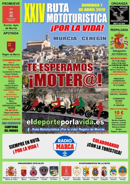 La Ruta Mototurística ¡Por la Vida! en su veinticuatro edición pasará por Alcantarilla, hoy se presentó en el Ayuntamiento - 1, Foto 1