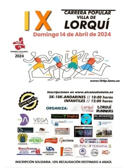 El 14 de abril, Lorquí se estrena en la Running Challenge - 1, Foto 1