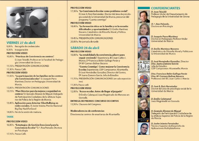 Mañana comienza en Alcantarilla el I Congreso Nacional de Convivencia Escolar y Social - 2, Foto 2