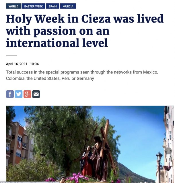 Gran repercusión internacional de la Semana Santa de Cieza - 5, Foto 5