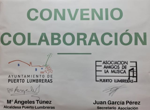El Ayuntamiento de Puerto Lumbreras y la Asociación 'Amigos de la Música' renuevan el convenio de colaboración - 1, Foto 1