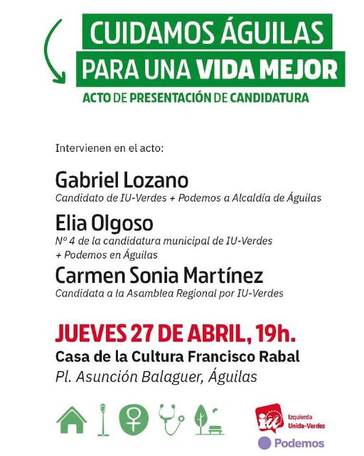 La coalición de IU-Verdes y Podemos presentará este jueves su candidatura al Ayuntamiento de Águilas - 2, Foto 2