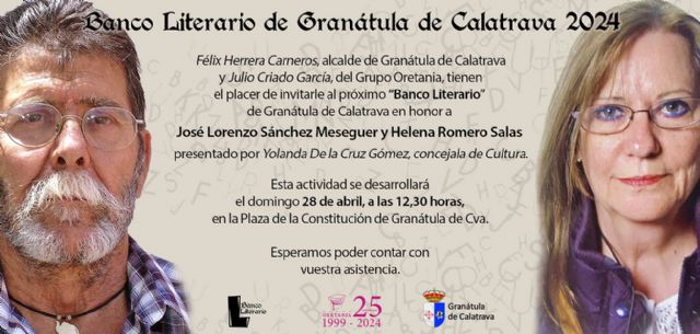 Doble 'Banco Literario' en Granátula de Calatrava, para Helena Romero Salas y José Lorenzo Sánchez Meseguer - 1, Foto 1