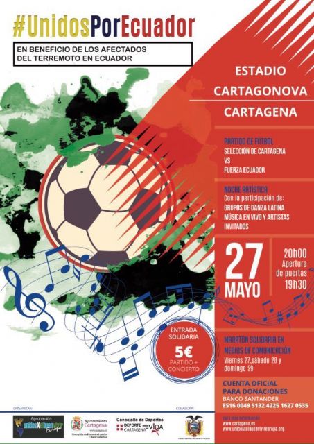 Cartagena se solidarizará el viernes con Ecuador en un evento deportivo y musical - 1, Foto 1