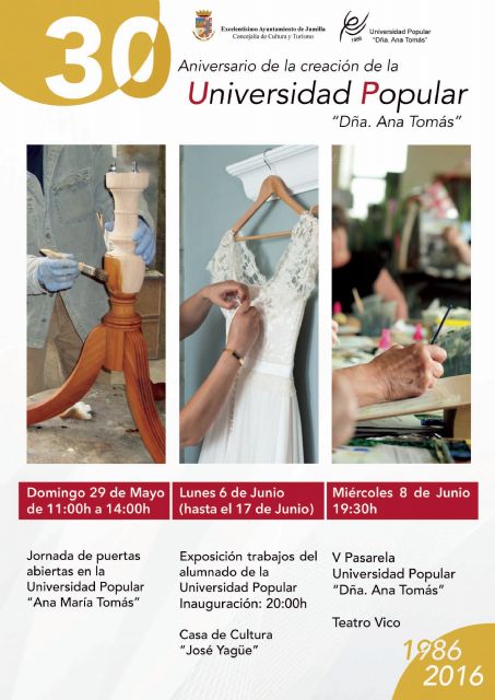 Este domingo comienzan los actos del 30 aniversario de la Universidad Popular - 1, Foto 1