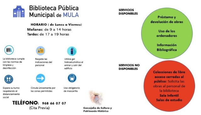 Nota informativa reapertura biblioteca municipal de Mula - 1, Foto 1