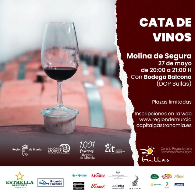 El Ayuntamiento de Molina de Segura participa en Murcia Capital Gastronómica el próximo jueves 27 de mayo, con una cata de vinos - 1, Foto 1