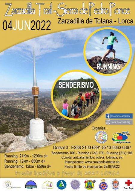 La primera edición de la carrera Zarzadilla Lorca Trail-Sierra de Pedro Ponce congregará a senderistas y corredores a beneficio de APAT Lorca - 3, Foto 3