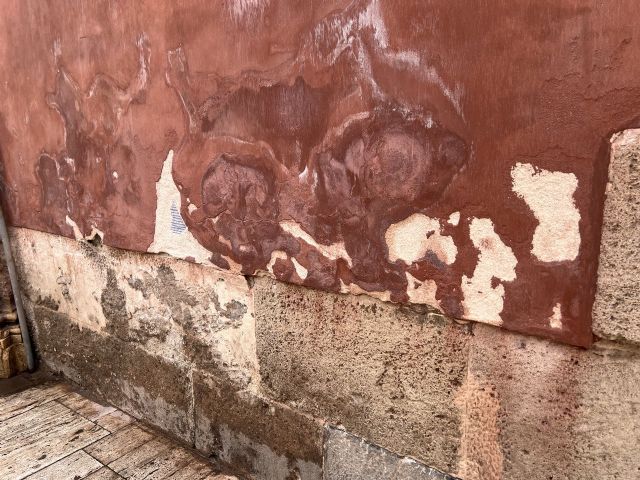 Huermur denuncia que la fachada del Palacio Episcopal de Murcia se cae a pedazos - 2, Foto 2