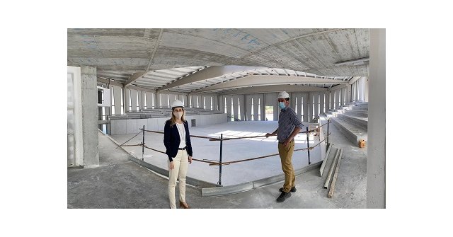 La alcaldesa de Cehegín visita las obras de construcción del nuevo pabellón - 1, Foto 1