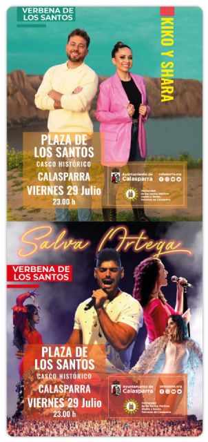 Kiko&Shara y Salva Ortega serán los protagonistas de la legendaria Verbena de los Santos de Calasparra - 1, Foto 1