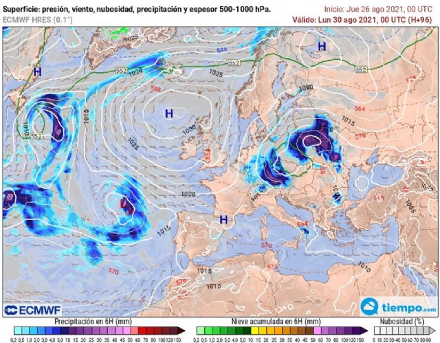 Cambio de tiempo en el oeste debido a la aparición de una borrasca desde el Atlántico, Foto 1
