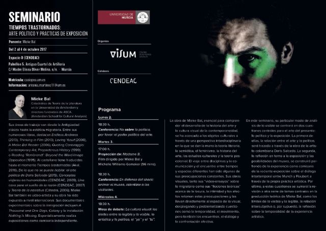El máster en Estudios visuales arranca en el Cendeac con el curso 'Tiempos trastornados: Arte político y prácticas de exposición' - 1, Foto 1