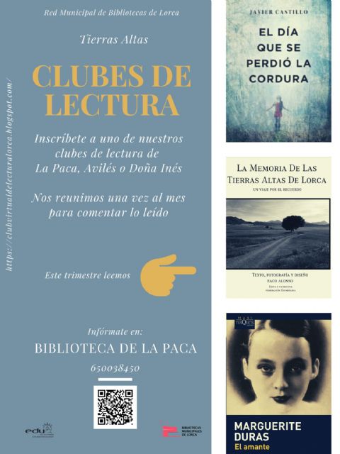 La Red de Bibliotecas Municipales de Lorca anima a los amantes de los libros a unirse a los Clubes de Lectura de las pedanías altas de La Paca, Avilés y Doña Inés - 1, Foto 1