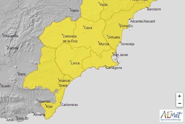 Cartagena vuelve a estar en aviso amarillo por lluvias de 20 litros en una hora - 1, Foto 1
