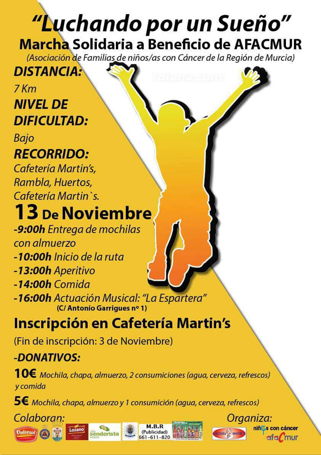 El domingo 13 de noviembre tendrá lugar una marcha solidaria a beneficio de AFACMUR  Luchando por un sueño, Foto 1