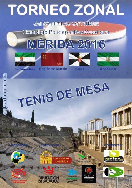 Tenis de mesa. Torneo zonal Mérida 2016