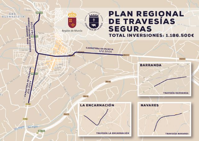 Una subvención superior al millón de euros permitirá al Ayuntamiento de Caravaca mejorar travesías del casco urbano y pedanías - 1, Foto 1